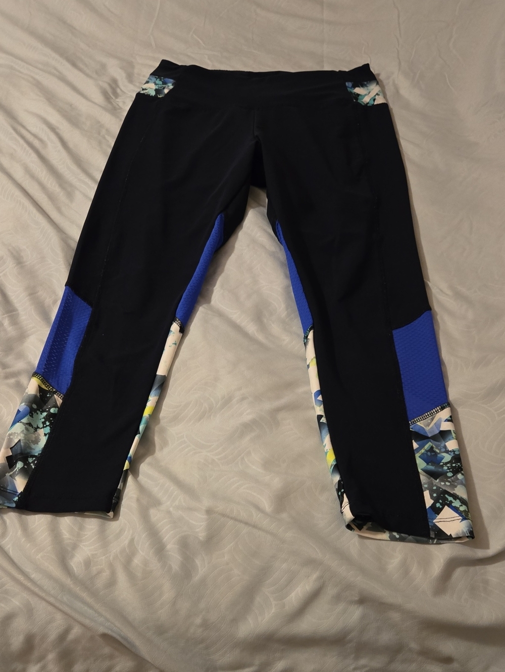 Bally Women's Black and Royal Blue Athletic Leggings